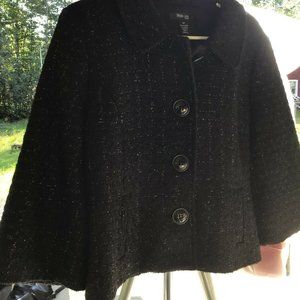 Style And Co Womens Black Three Button Blazer 14P